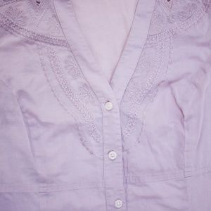Express Tops - Express Purple Embroidered Button Down Top N15 Express Tops - Express Purple Embroidered Button Down Top N15